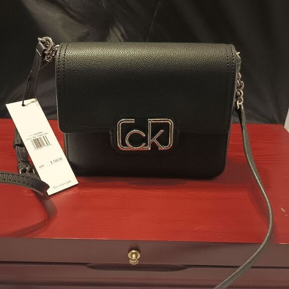 👑👜🔥Calvin Klein Leather Shopper Crossbody Bag W/REMOVABLE STRAP‼️🔥NEW WITH - Picture 9 of 11